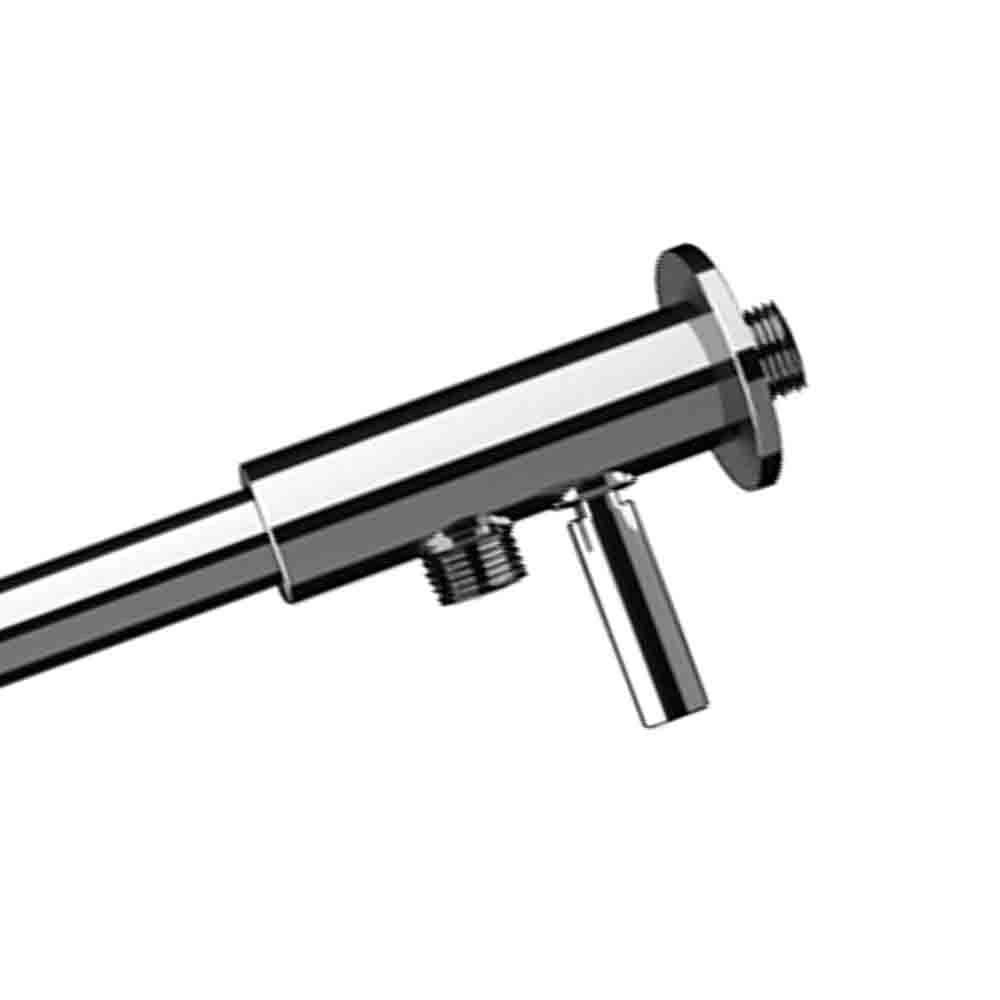 Braccio doccia minimal in ottone cromato 20 cm con deviatore