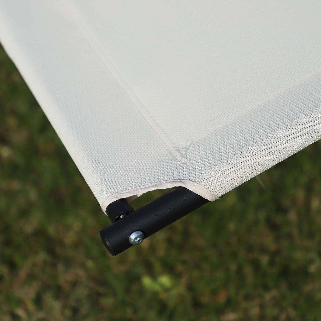 Sdraio da Giardino 2 Posti a Dondolo ¨C zephmum ¨C Metallo e Texteline Bianco Crema 140x200x36-88cm