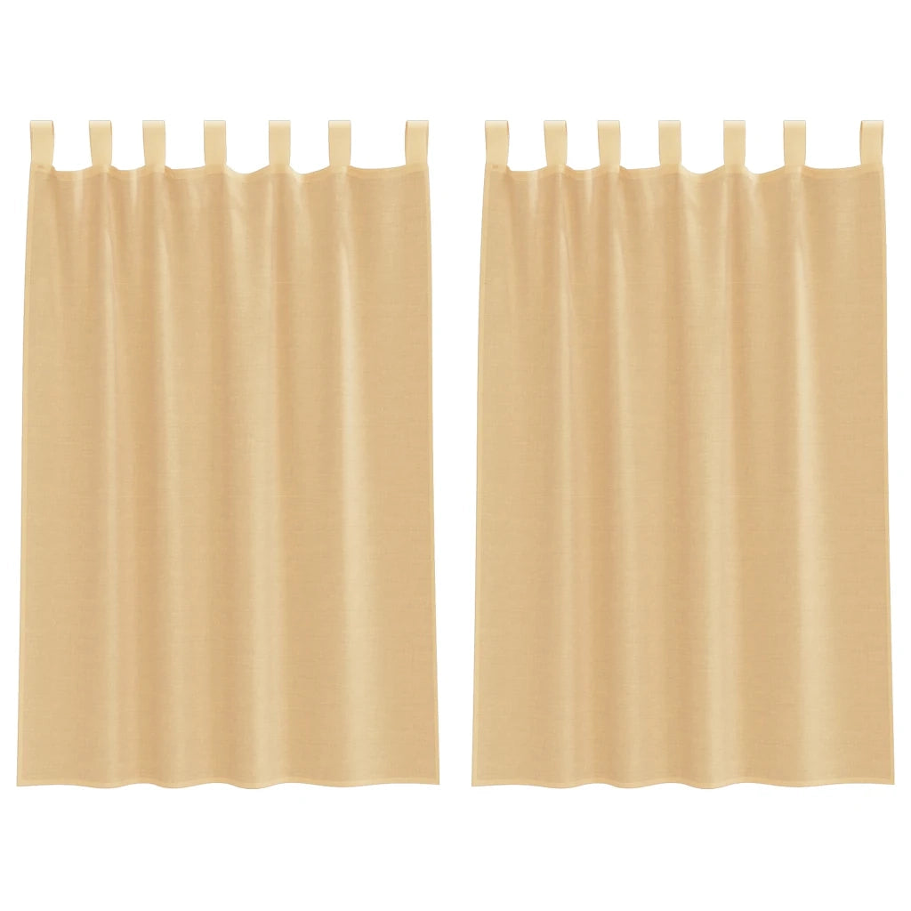 Tende in Voile con Passanti 2 pz Sabbia 140x175 cm 4102307