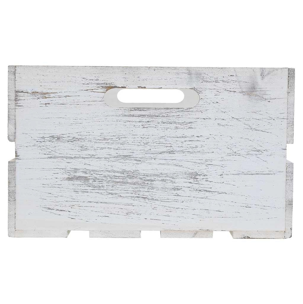 Set di 4 cestini in legno bianco