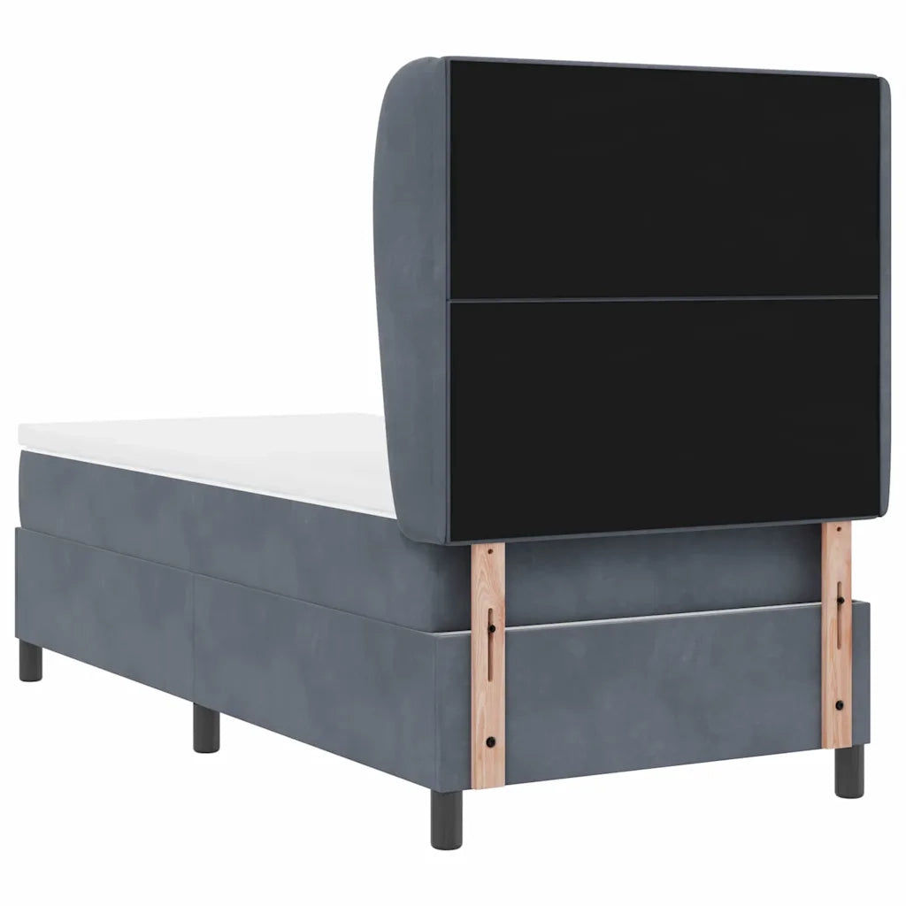 Letto a molle con materasso Grigio scuro 200 x 90 cm Velluto 3340911