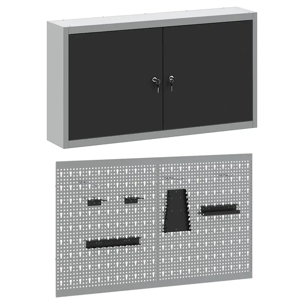 Set di armadi per attrezzi con lo scaffale 3 pcs Nero 3321398