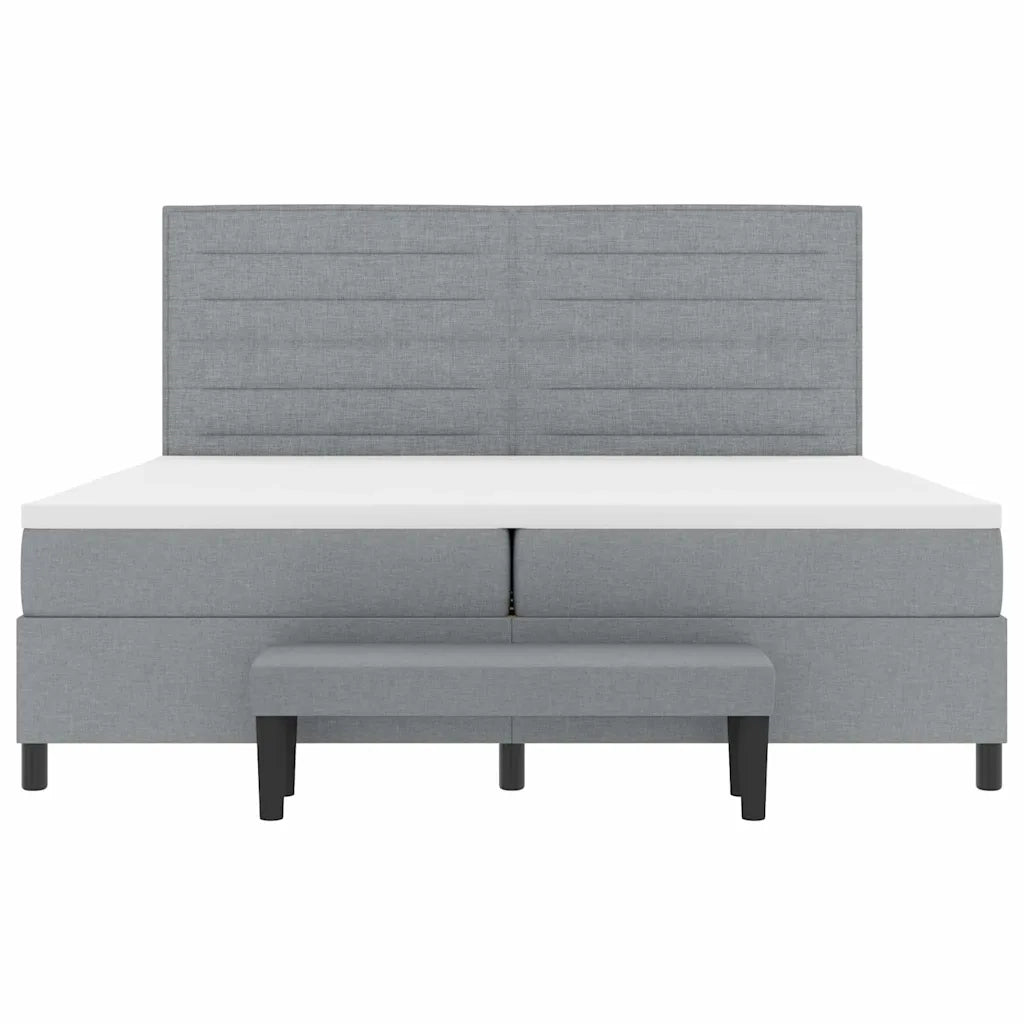 Letto a molle con testiera Grigio chiaro 200 x 200 cm Tessuto 3344016