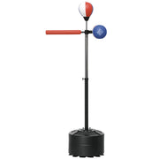 Sacco Boxe da Terra con Barra Girevole. Speedball e Colpitore. in Acciaio. HDPE e PU. 80.5x48x163-205 cm