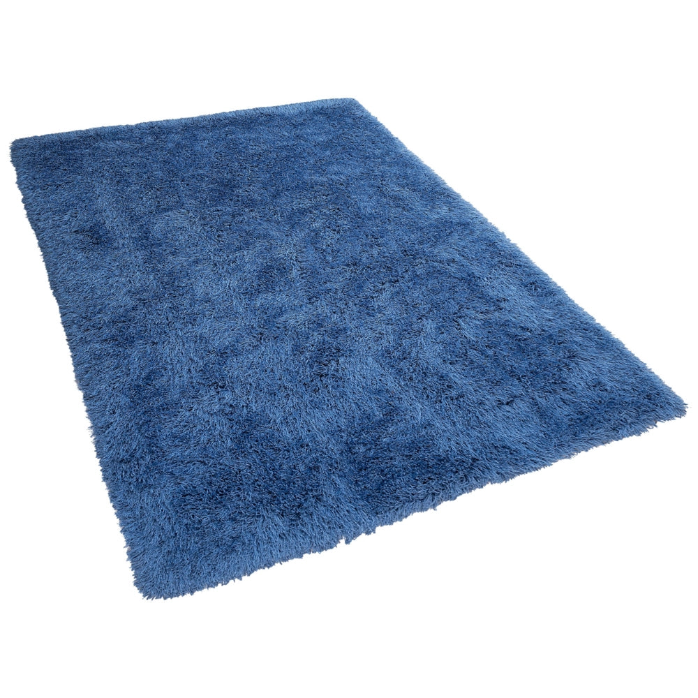 Tappeto Shaggy Tappeto a pelo lungo Solido Poliestere Blu Rettangolare 200 x 300 cm