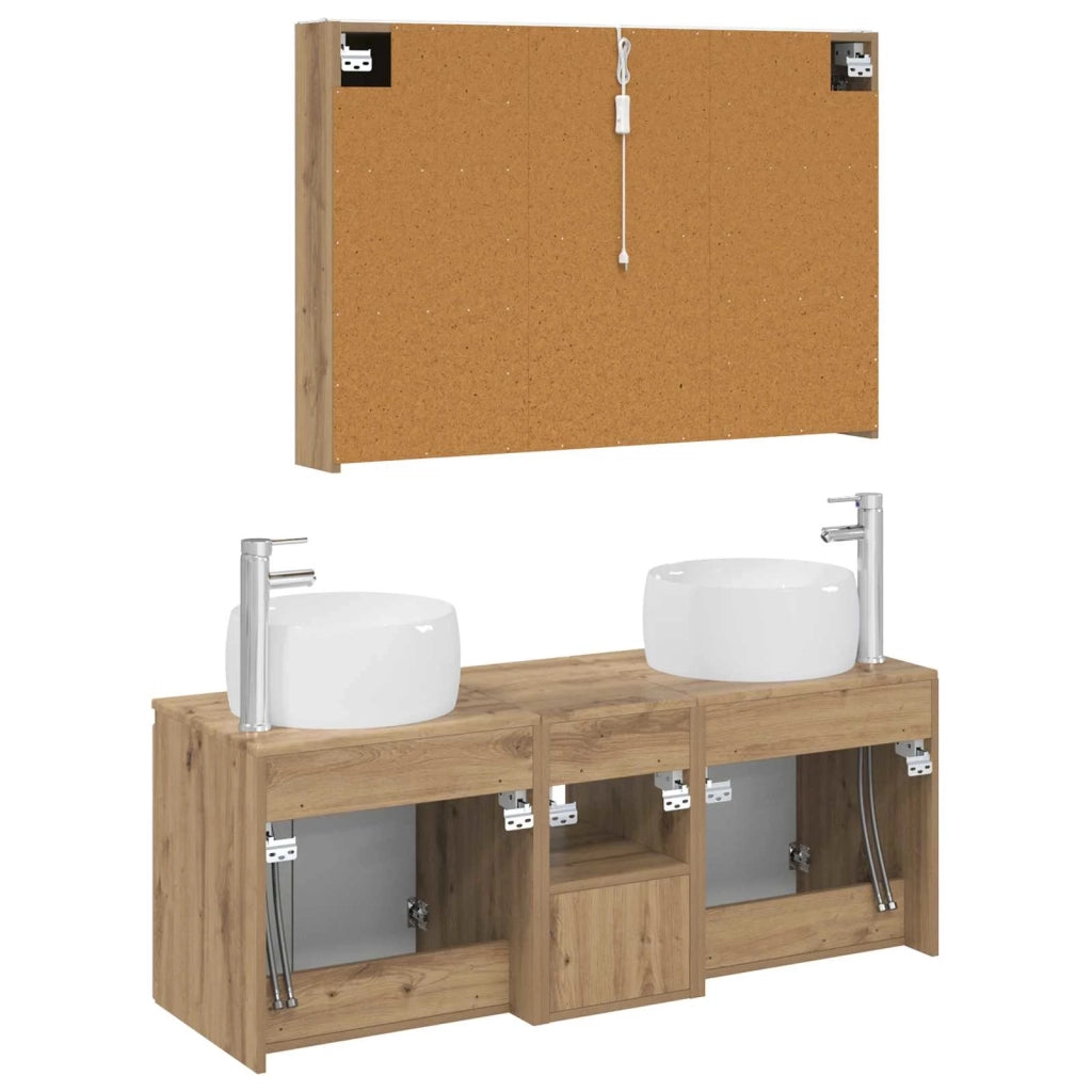 Set di Armadi da Bagno 4 pcs Rovere Artigianale 3406550