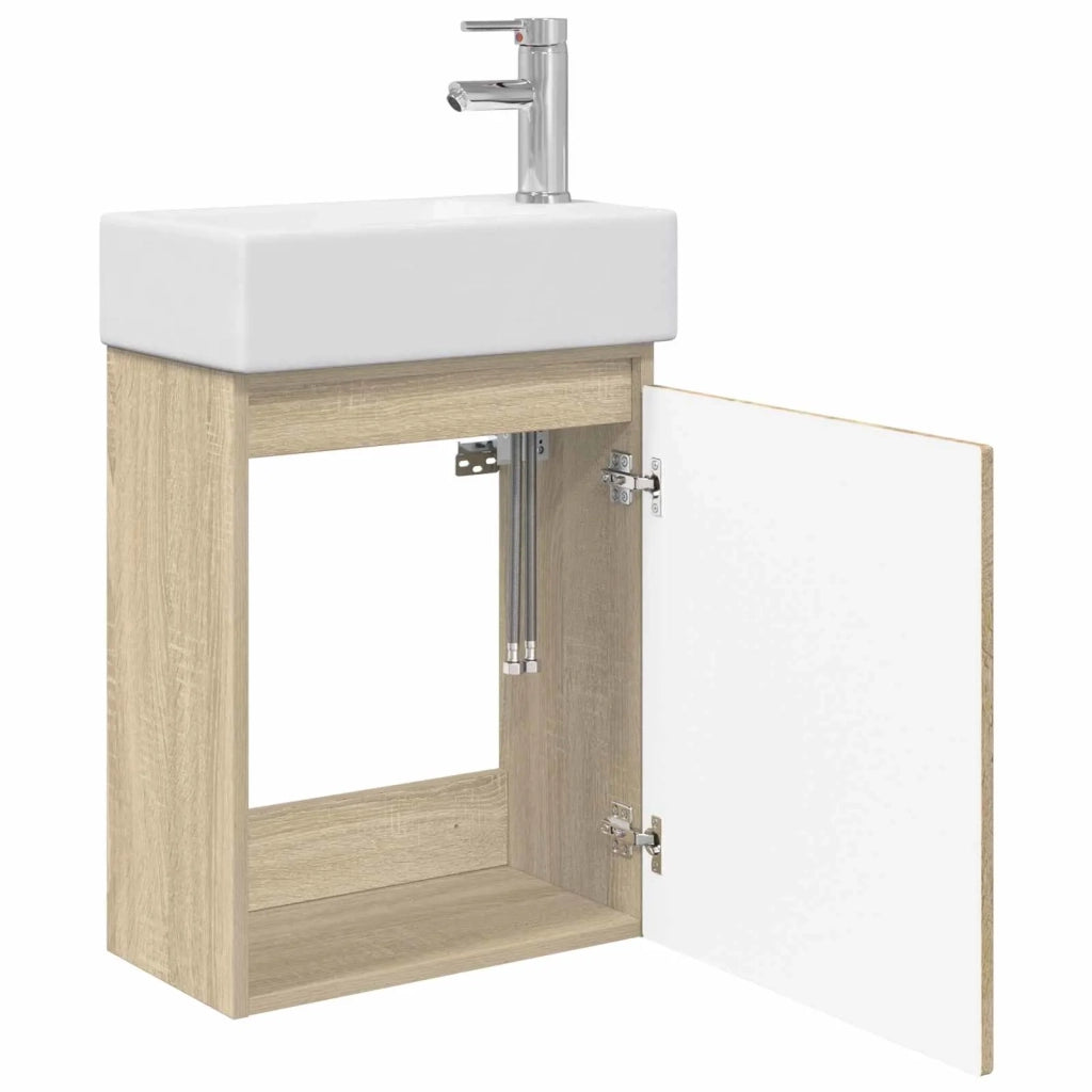 Mobile bagno con rubinetto Rovere Sonoma 45,5 x 25,5 x 84 cm 889493