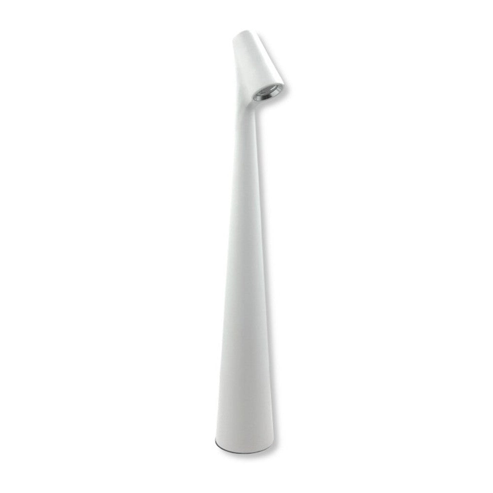 Lampada da Tavolo LED Touch Dimmerabile Ricaricabile 1W 100lm in Alluminio, Luce Calda 3000K, Design Moderno Bianco