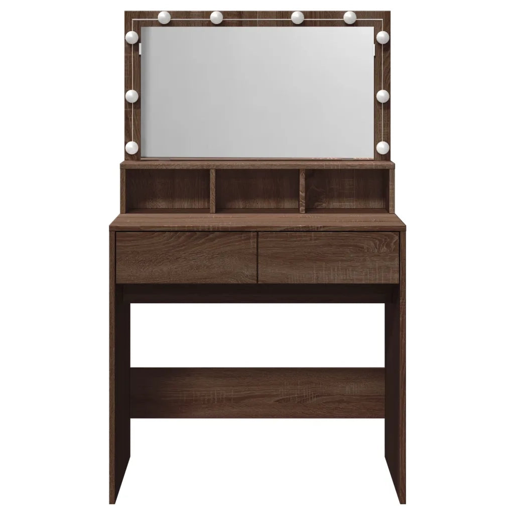 Toeletta con LED Rovere Marrone 80x41x134,5 cm