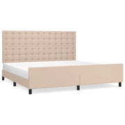 Letto matrimoniale | Letto per adulti | Giroletto con Testiera Cappuccino 200x200 cm in Similpelle