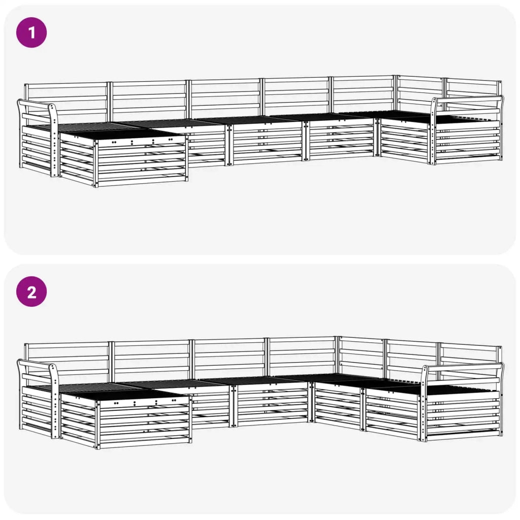 Set di divani da esterno 7 pcs Naturale