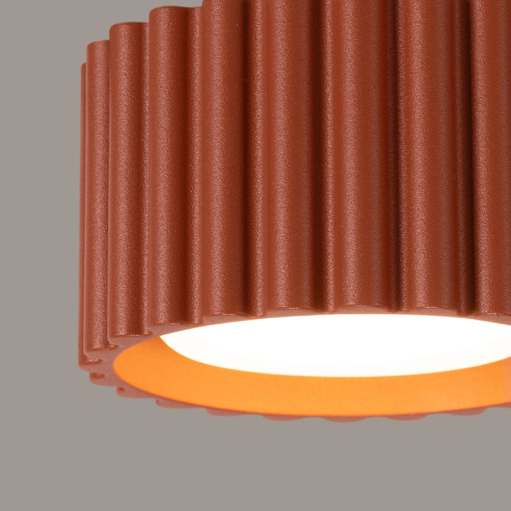 Spot soffitto tondo rigato ocra rossa 6cm GX53 PureLume