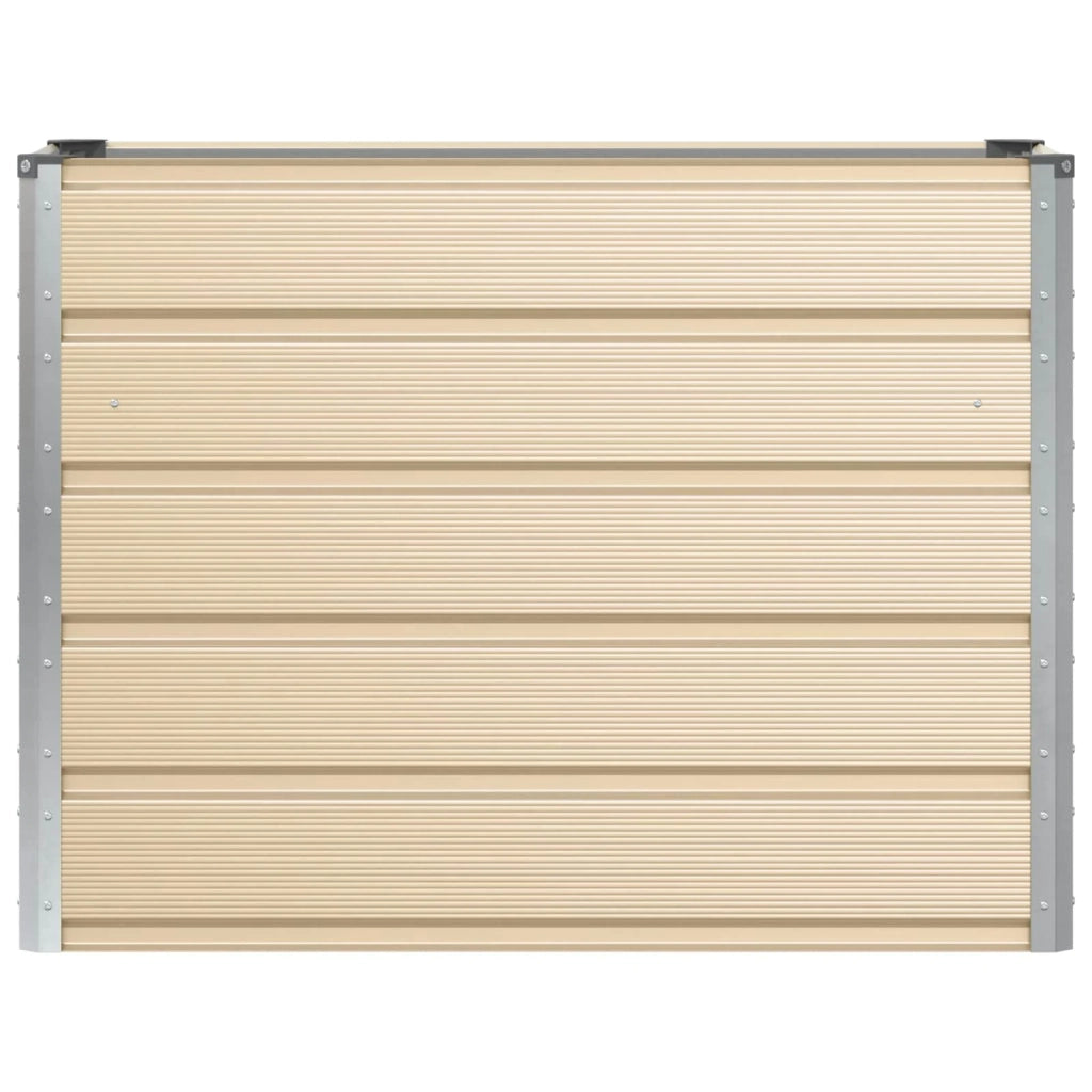 Fioriera moderna per giardino o patio 100 x 40 x 75 cm design elegante in acciaio color avorio 02_0059138