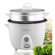 Cuociriso elettrico automatico 1,5 litri, recipiente antiaderente rimovibile, cestello vapore alluminio 500W cucina - SOGO