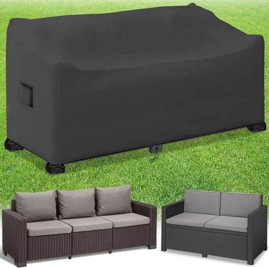 Copertura per divano esterno, copertura per divano da giardino, impermeabile, tessuto Oxford 420D, copertura per divano da giardino, impermeabile, ermetico, resistente ai raggi UV (213 x 94 x 65/89 cm)