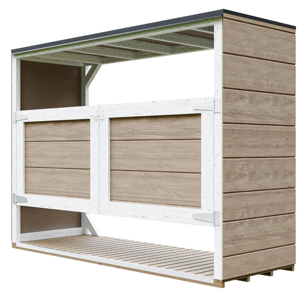 Casetta da giardino per bidoni spazzatura 3x240L - Timbela M982A-TERRA BROWN