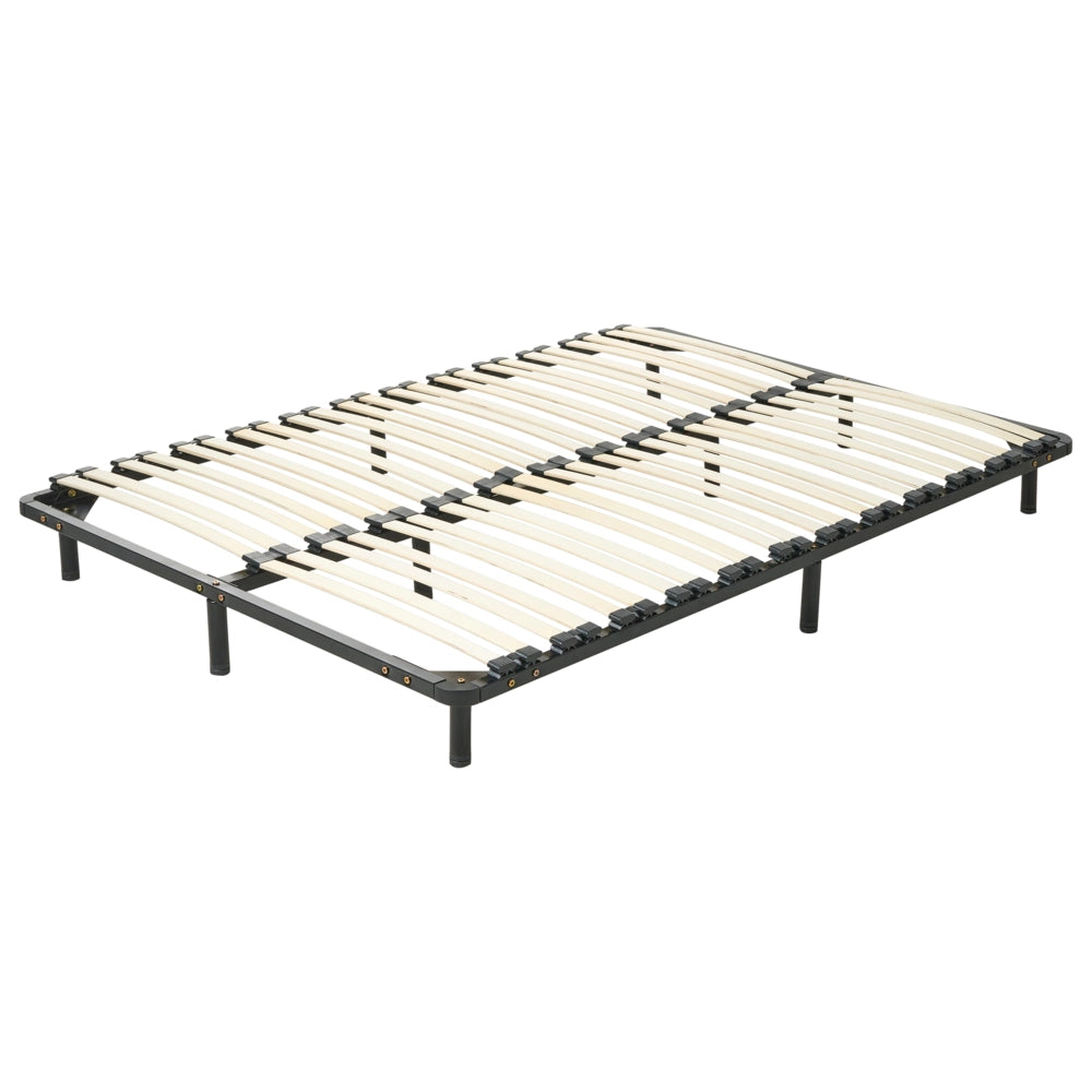 Rete a doghe autoportante 160 x 200 cm doghe in legno massello struttura in metallo su gambe