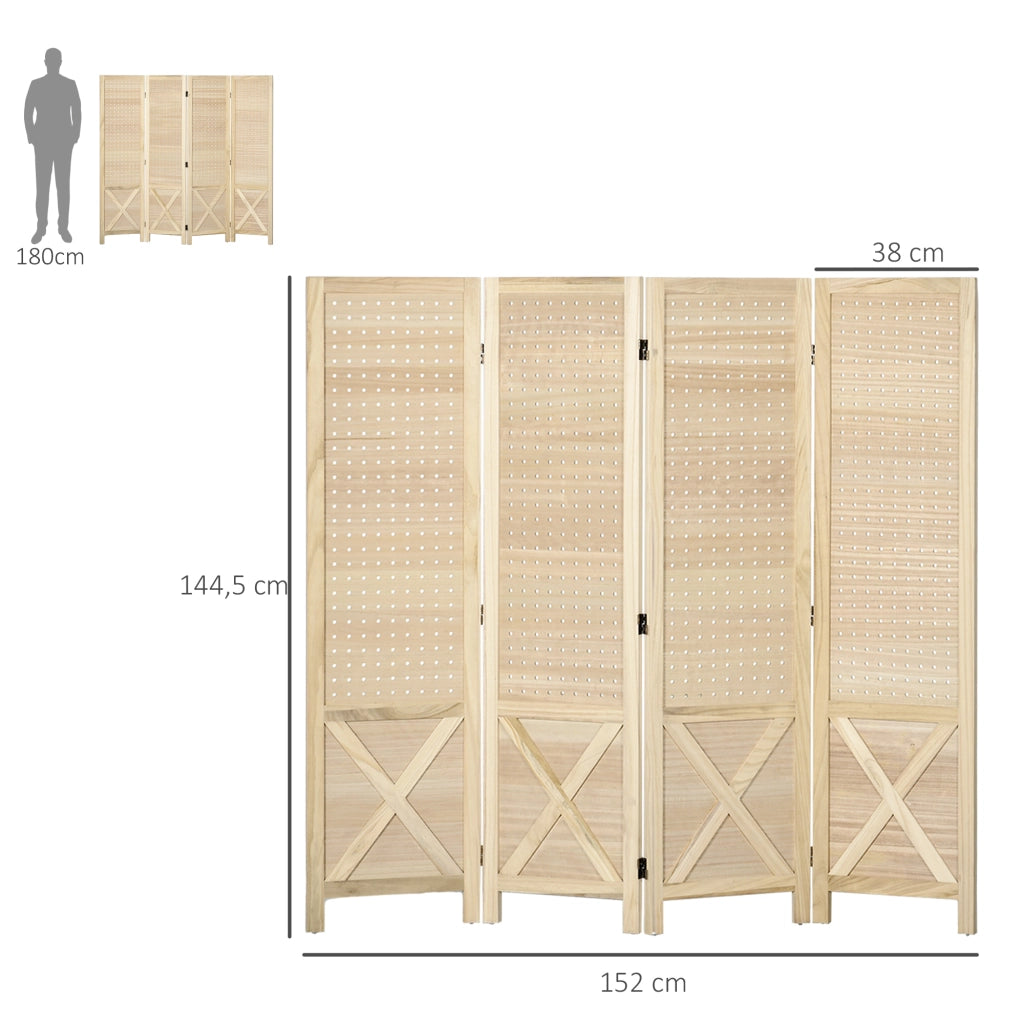 Paravento in legno per bambini ¨C zephmum ¨C naturale 152x144.5 cm