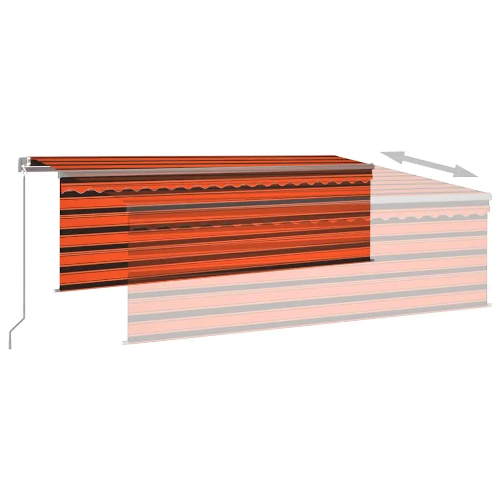Tenda Sole Retrattile Manuale con LED 4,5x3m Arancione Marrone 3069445