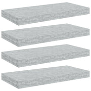 4 pz Scaffali a Parete | Ripiano a parete | Mensole a Parete Grigio Cemento 50x23x3,8 cm in MDF