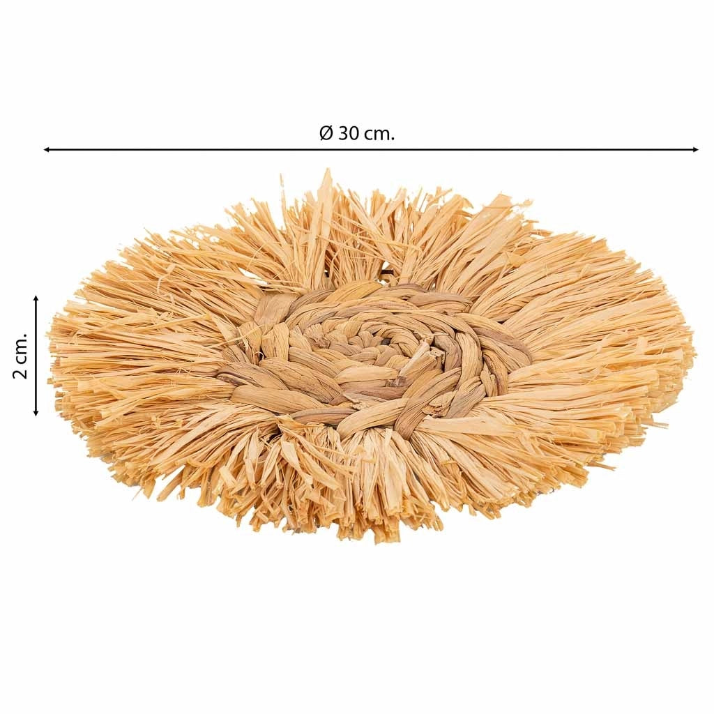 Figura decorazione murale in fibra naturale marrone d30x02h
