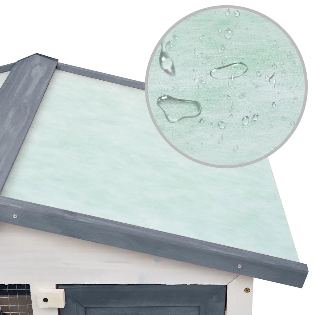 Conigliera per Esterni con 3 Porte Grigia in Legno CFW7098363