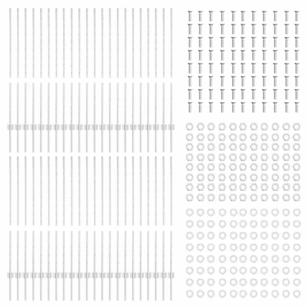 Palo della recinzione 44 pcs Argento 160 cm Acciaio 3335957