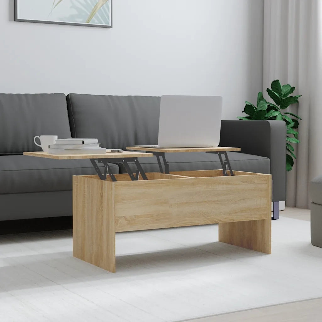Tavolino-Tavolino da soggiorno-Tavolo Rovere Sonoma 102x50,5x46,5 cm in Legno Multistrato