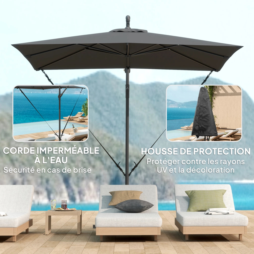 Ombrellone da Giardino con Base ¨C zephmum ¨C Grigio 250x250 cm
