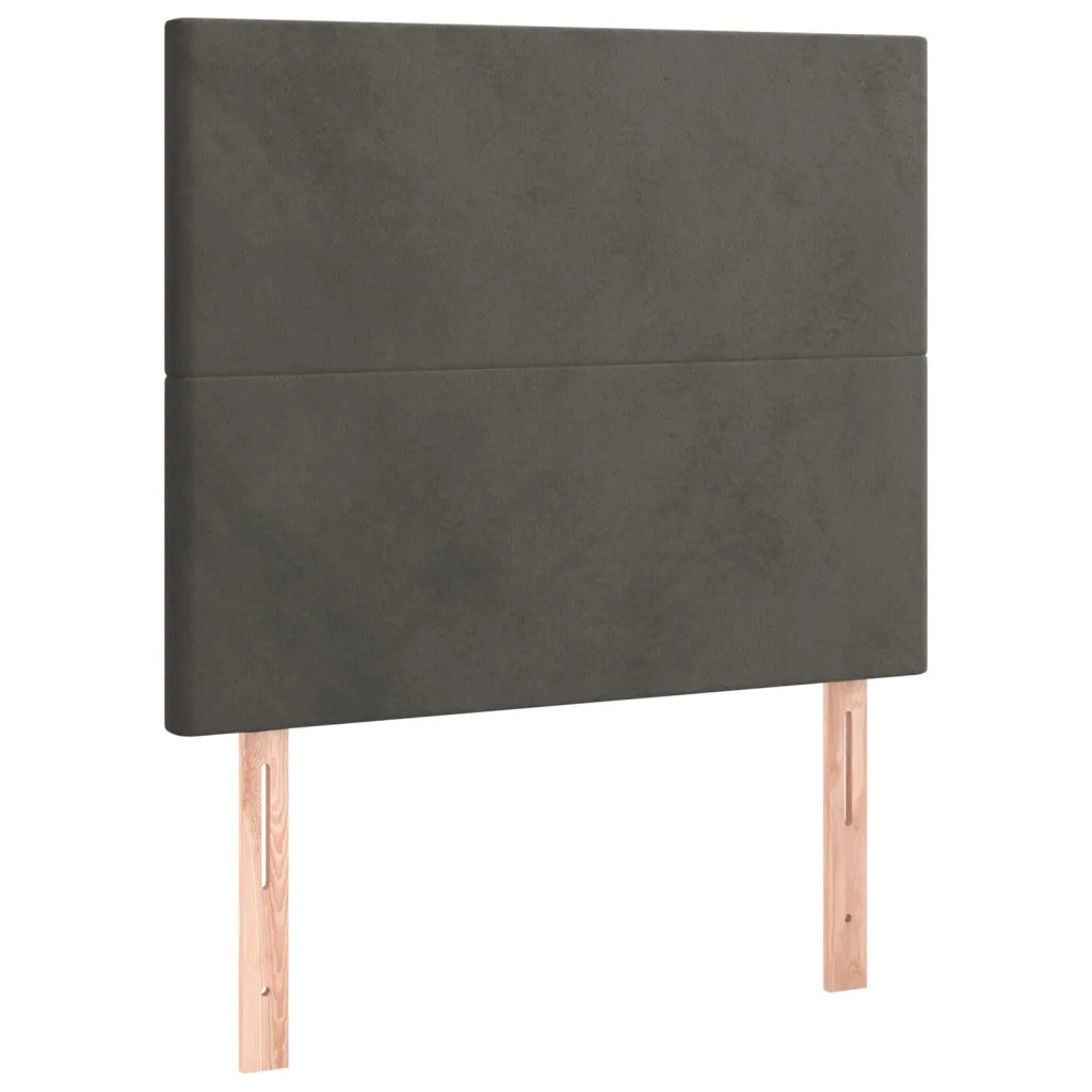 Letto a Molle con Materasso e LED Grigio Scuro 80x200cm Velluto 3135970