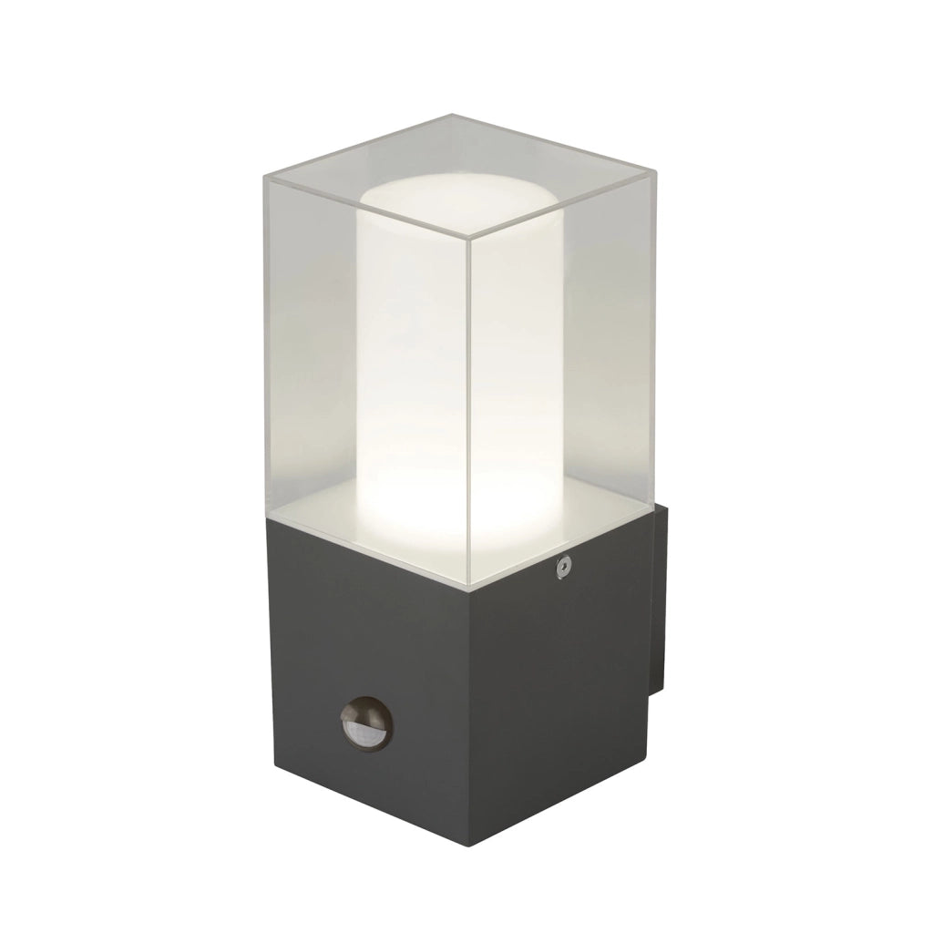 Applique Granada Alluminio Grigio Policarbonato Trasparente 1 Luce E27