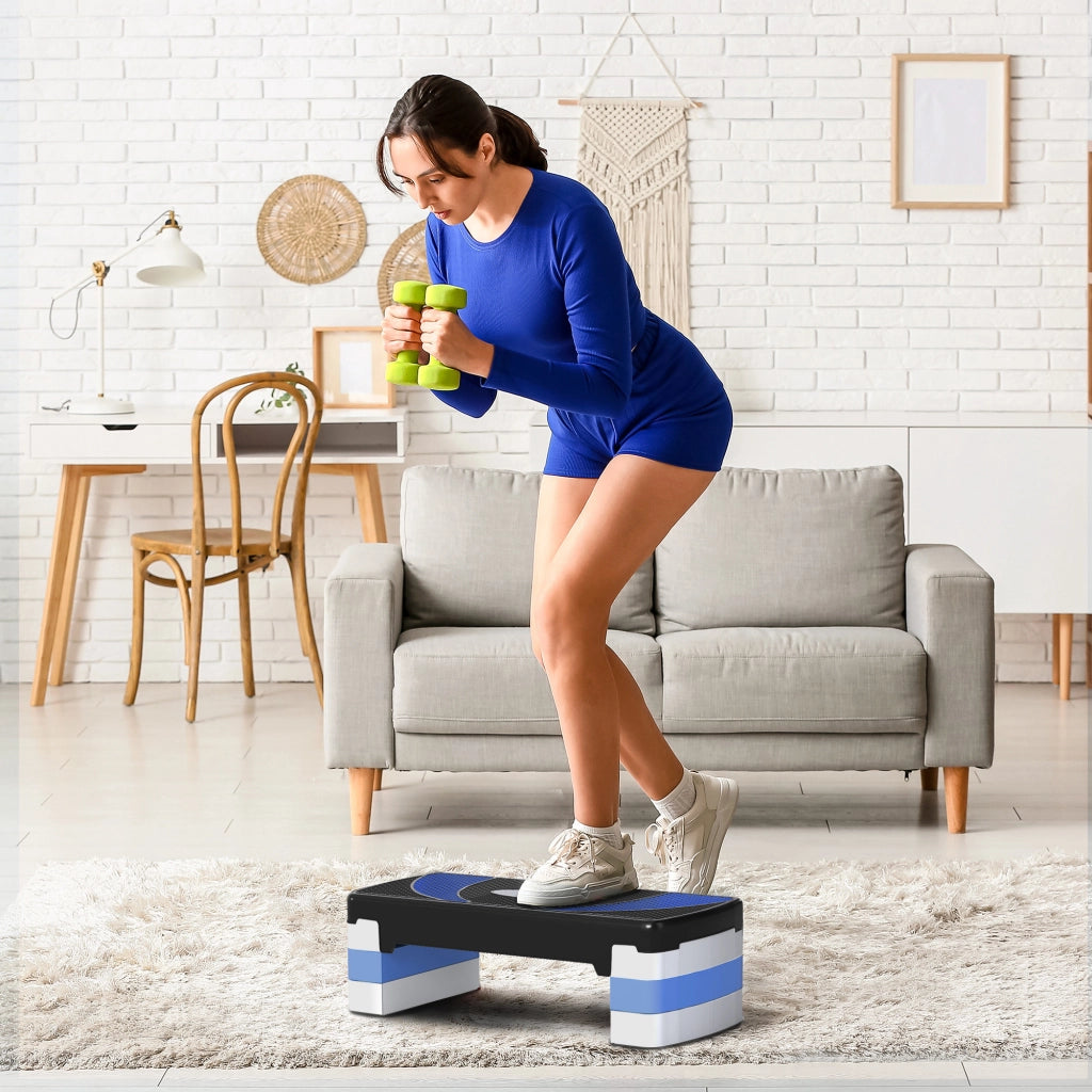 Stepper Fitness Aerobico ¨C zephmum ¨C 80x31x20 cm Nero Blu