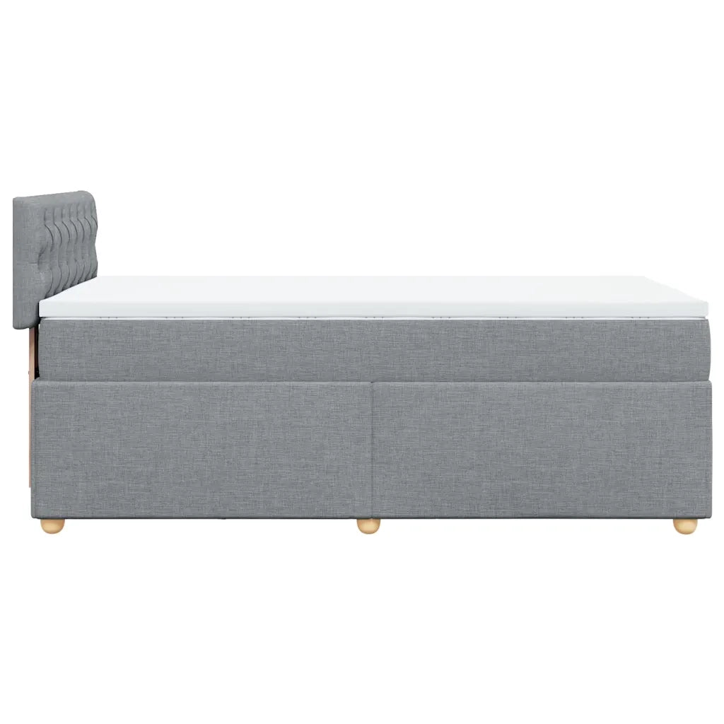 Letto singolo | Letto per adulti | Giroletto a Molle con Materasso Grigio Chiaro 80x200 cm Tessuto