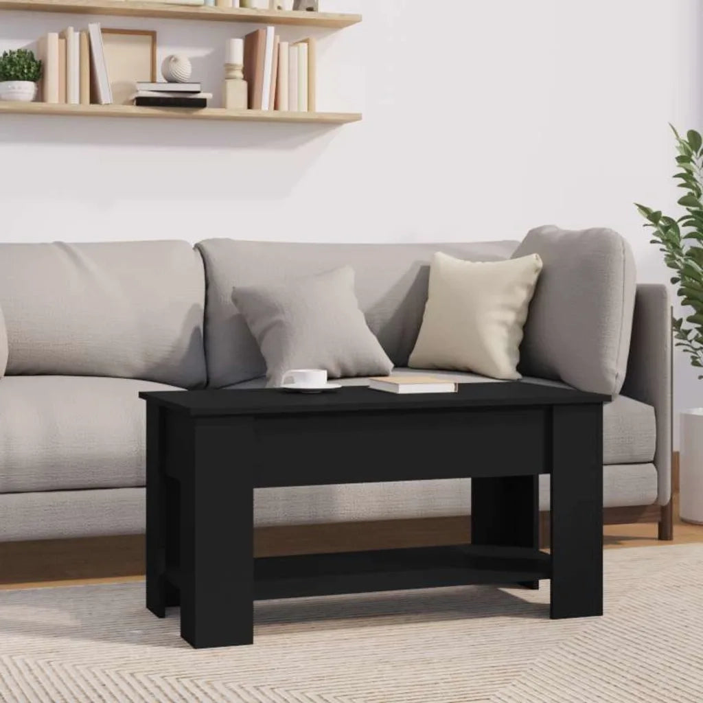 Tavolino da Salotto Nero 101x49x52 cm in Legno Multistrato 809702