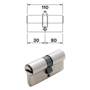 CILINDRO SAGOMATO 'R6 PLUS' mm 25+10+75 = 110 (30+80)  - ISEO