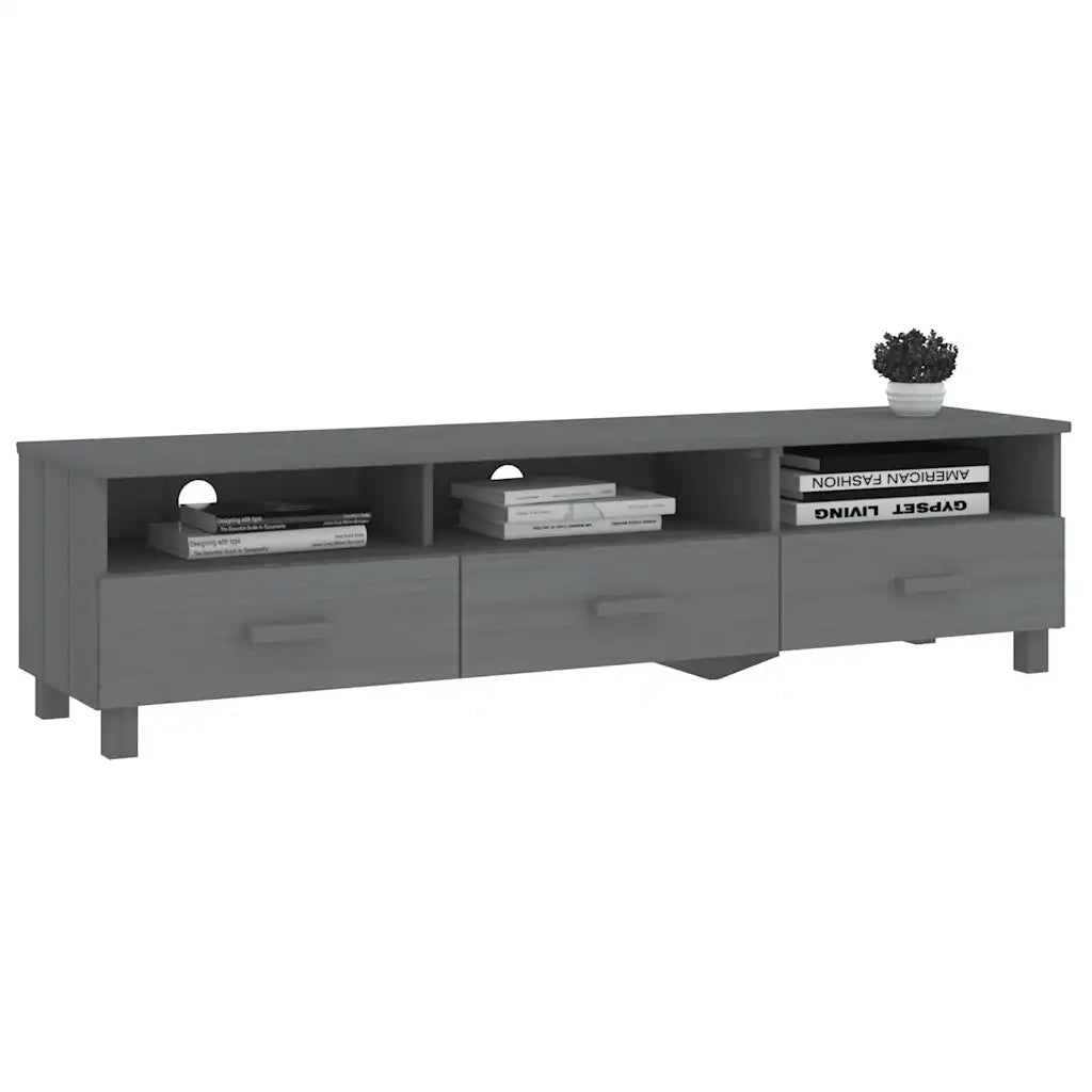 Mobile TV | Armadietto TV | Mobile Porta TV HAMAR Grigio Scuro 158x40x40 cm in Legno di Pino