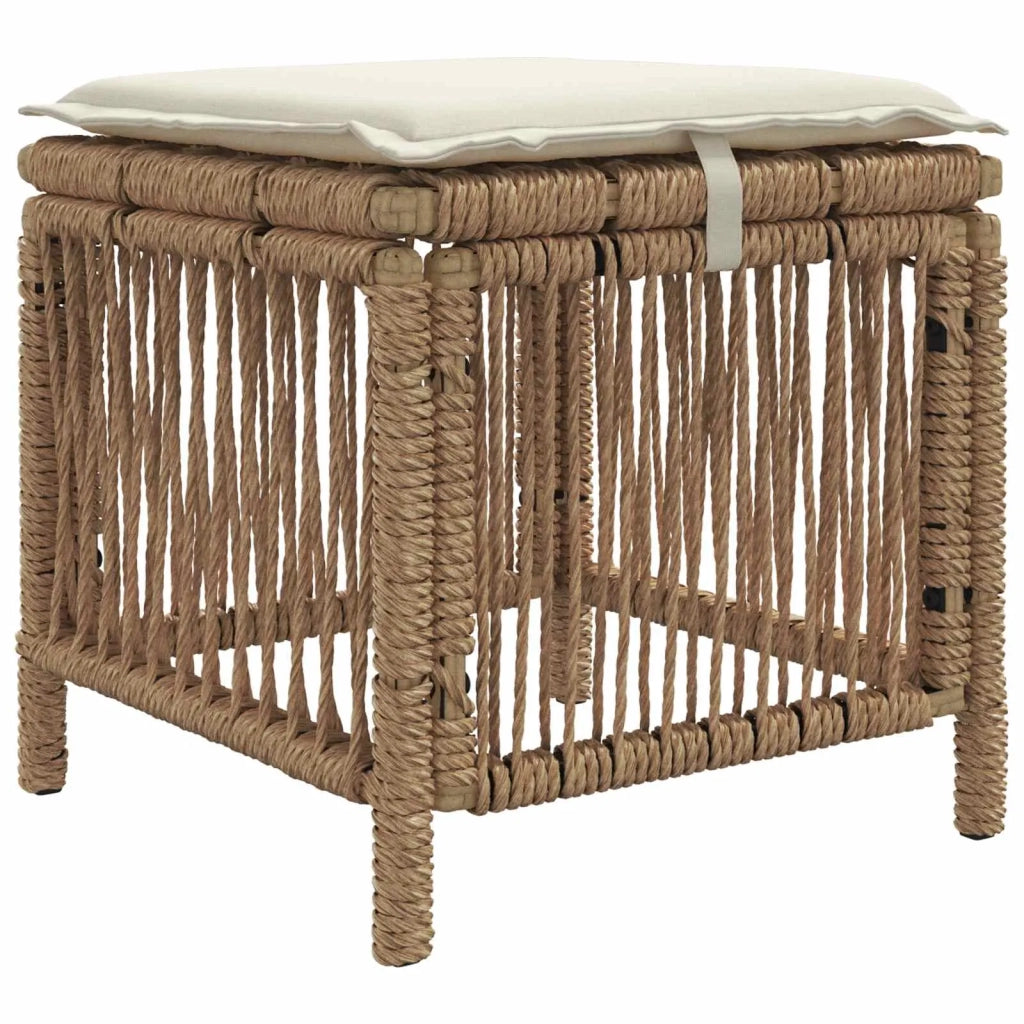 Set da Pranzo per Giardino 3 pz Beige e Crema polyrattan 42026752