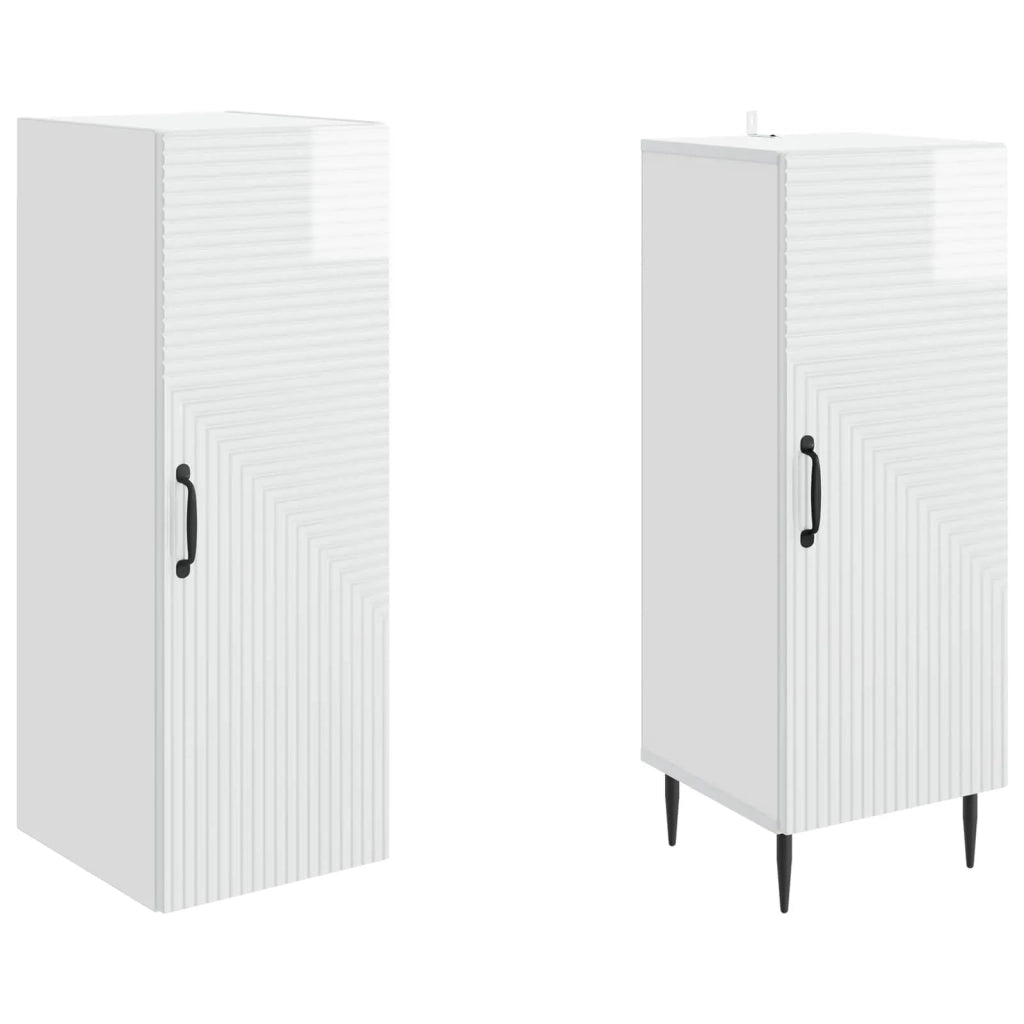 Set di armadi 2 pz Bianco Lucido Legno ingegnerizzato 3416632