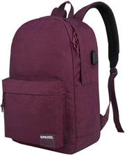Borsa da spalla leggera per laptop 15,6 pollici per uomo e donna, borsa per studenti (rosso bordeaux)
