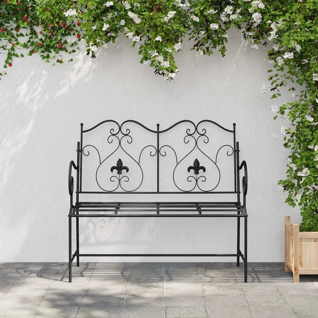 Panchina da Giardino | Panca da Giardino Nero 104 x 54 x 93 cm Acciaio