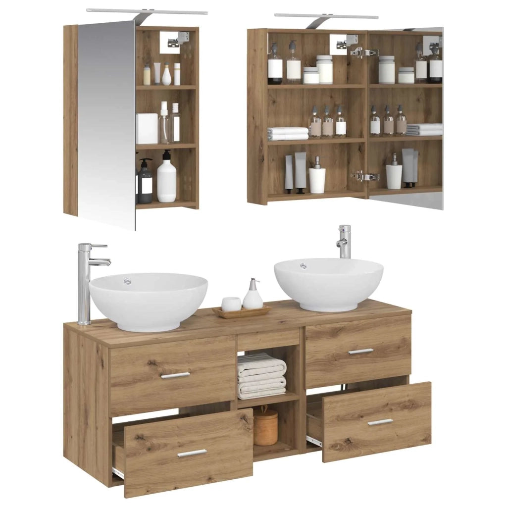 Set di mobili per il bagno 5 pcs Rovere Artigianale 3406958