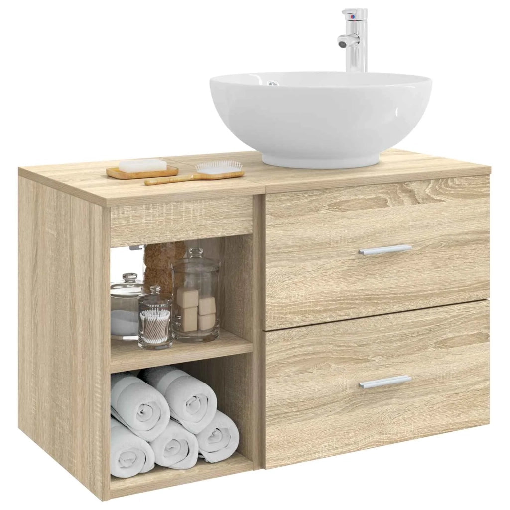 Set di mobili per il bagno 2 pcs Rovere Sonoma 3403914