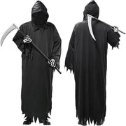 Costume da Halloween con Cappuccio - Abito da Carnefice - Cappello a Ciclo - Manichino - Guanti - Maschera Respirante - Adatto per Altezza del Corpo 160-185 cm - Costume da Carnefice