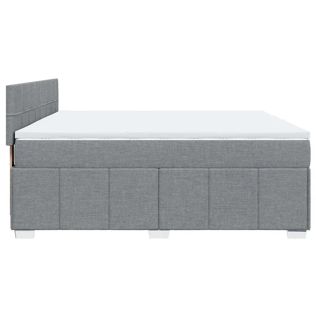Giroletto a Molle con Materasso Grigio Chiaro 200x200cm Tessuto