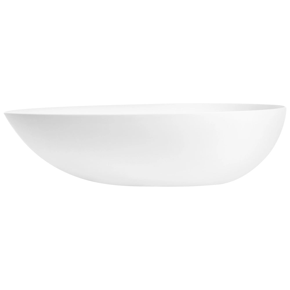 Lavabo da appoggio in superficie solida, forma ovale da appoggio bianco raffinato