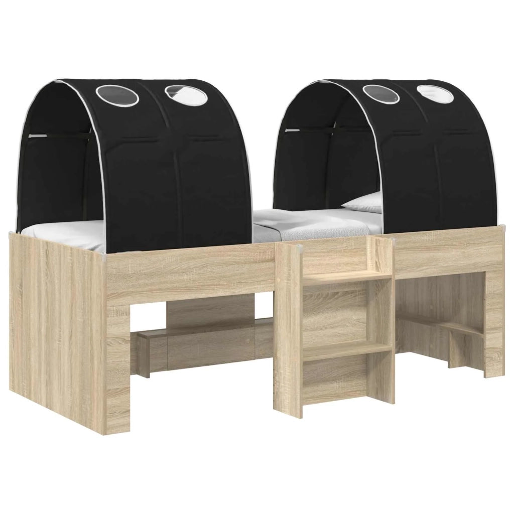 Letto con Tunnel 3 pz Sonoma e Nero Legno ingegnerizzato 3423580