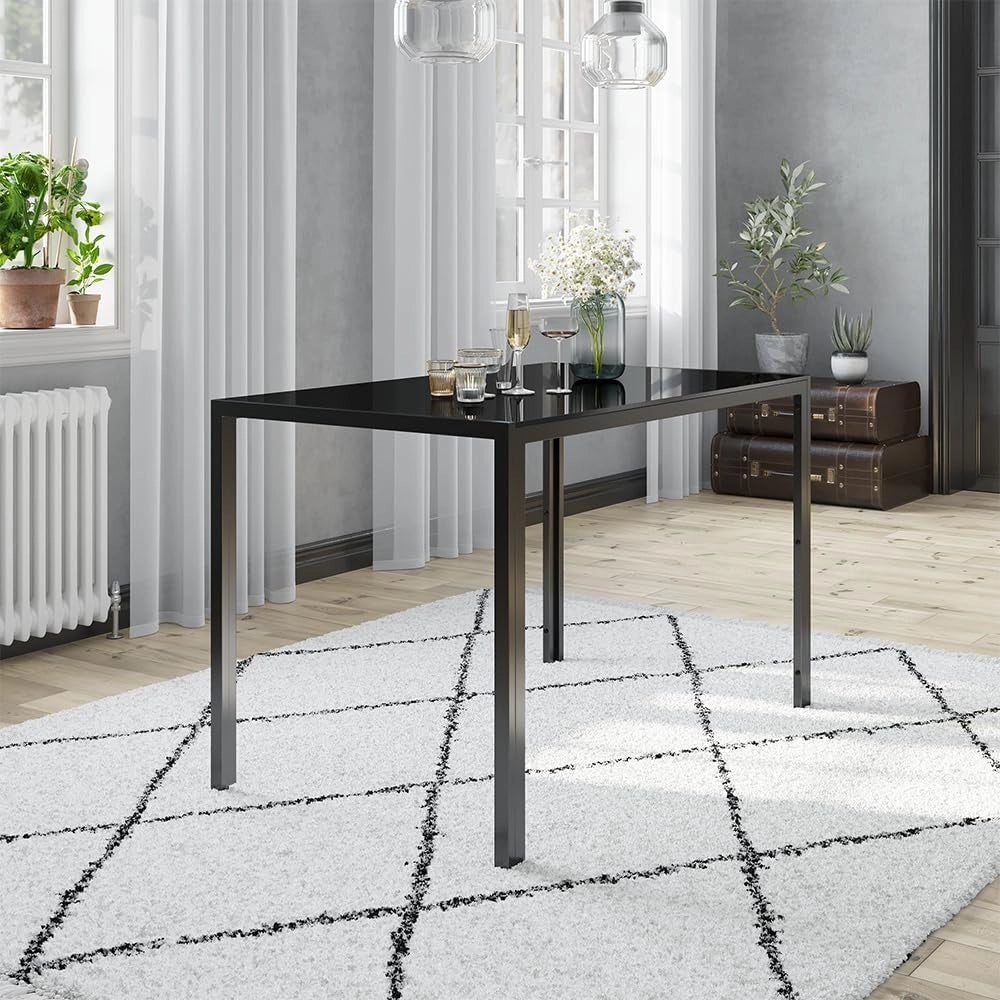 Tavolo da pranzo Grand, Nero, 120 x 70 cm, per l’utilizzo come set da pranzo in cucina o sala da pranzo