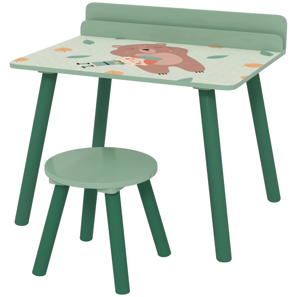 Scrivania Bambini con Sedia e Scaffale ¨C ZephMum ¨C Verde 90x50x75