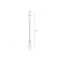 Palo Da Esterno Contemporaneo H294,5Cm Mito Alluminio E Vetro Nero 1 Luce E27
