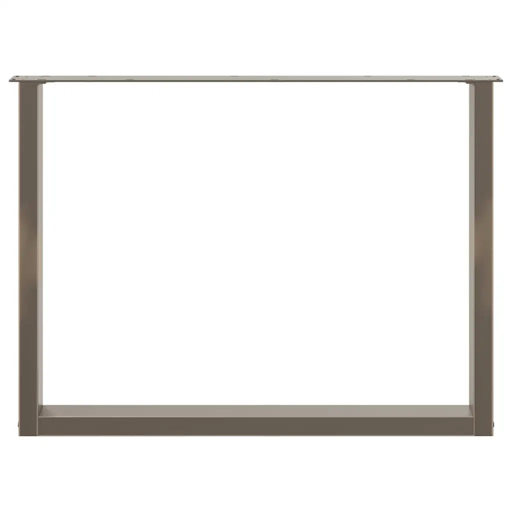 Gambe per tavolo da pranzo a forma di U 2 pz in acciaio naturale 100x(72-73) cm 4013199